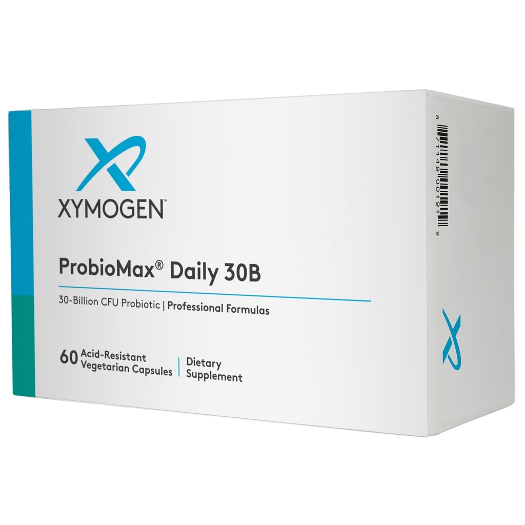XYMOGEN ProbioMax Daily 30B - Probiotics for Digestive Health Support - Lactobacillus Acidophilus & Bifidobacterium Lactis HN019 - Vegetarian, Gluten-Free & Non-GMO - 60 Capsules