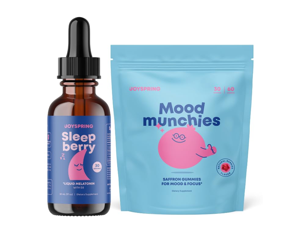 JoySpring SleepBerry Melatonin with Elderberry and Saffron Gummies for Kids - Mood Support Supplement