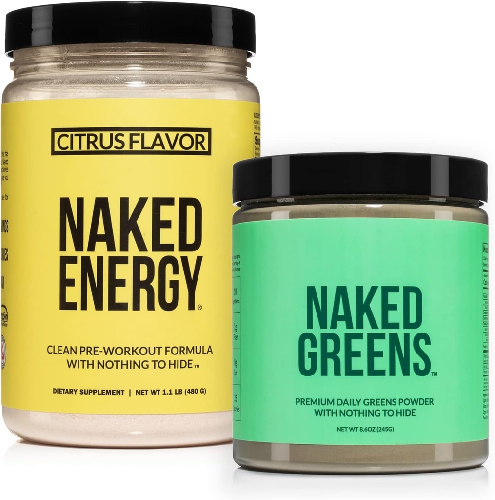 NAKED Vegan Energizing Citrus Energy Nutrition Super Greens Toz Organic Greens Supplement