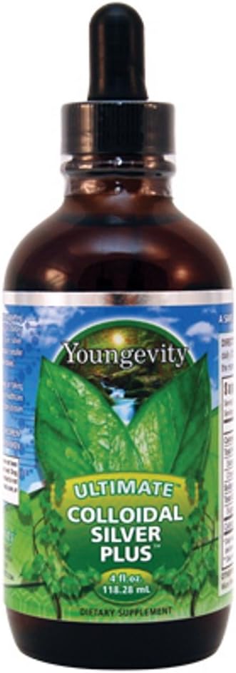 Youngevity Ultimate Colloidal Silver - 5 ppm Pure Immune Support Supplement - Natural Immune Defense Micro-Fine Silver Particles - Vegan, Preservative-Free - 4 fl oz Dropper botila