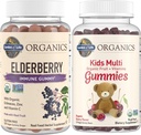 Garden of Life Organics Kids Ammune Bundle - Elderberry Immune Support Gummies (120 Count) + Sertifikasi Anak Organik Multivitamin Gummies, Non-GMO, Gluten Free, Cherry (120 Count)