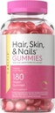 Carlyle Hair Skin and Nails Vitaminas | 180 Vegan Gummies | Suplemento de sabor de froitas para homes e mulleres | con Biotina | Non-GMO & Gluten Free