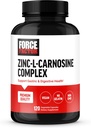FORCE FACTOR Zinco L-Carnosina Cápsulas para apoiar a saúde gástrica e digestiva, Digestão e Bloating Suplemento, Vegan, Não-GMO, Sem Gelatina, 120 Cápsulas