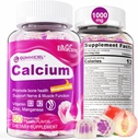 Sugar Free Calcium Gummies cho phụ nữ & Men 1000mg, vitamin D3 K2, Manesium, Zicn, Boron, Manganese, đồng, chi phí tăng cường cho xương, cơ và Immune - Vegan, 60 bá tước