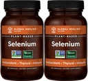 Global Healing Center Selenium 200mcg 2- Pack, Pure Selenium Supplement with Organic Ingredients, Antioxidants for Thyroid & Immune Health for Men & Women - More Than Selenium 100 mcg (60 kapszula)