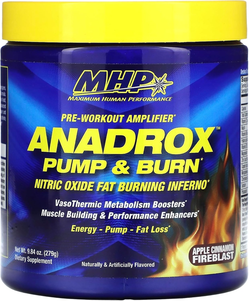 Максимальна продуктивність людини Mhp Anadrox Pre-Workout, Оксид азоту, Енергетика, насоси, Apple Cinnamon Fireblast