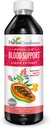 Papaya Leaf Blood Support Líquido - 15X Força - Papaya Leaf Extract - Plaquetas Saudáveis, Limpeza de Sangue, Digestão, Enzima de Papaya - 12oz Líquido - Bondade de Ervas (1 bttl)
