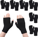 Seis pares de eczema sen dedos hidratantes para adultos Cotton Overnight Dry Hands (Black)