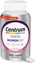 Centrum Minis Silver Women 's Multivitamin for Women 50 Plus, Multiásványi kiegészítés D3-vitaminnal, B Vitaminokkal, Non-GMO Összetevők, Támogató Memória és Kognition idősebb felnőtteknél - 280 Ct