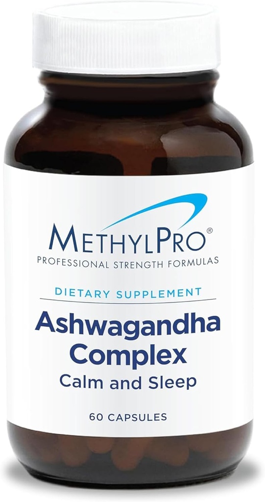 MethyPro Ashwagandha Complex - Ashwagandha, 镁+L-Thenine 女性+男性,压力支持,冷静,焦点+睡眠 - 60卡普尔