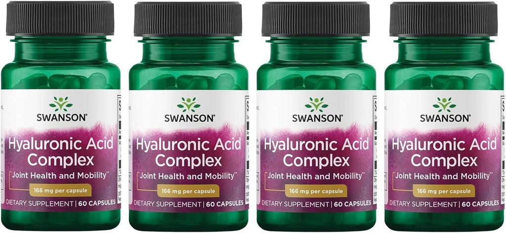 Swanson Hyaluronic Acid Complex 166 mg 60 Caps (4 balení)