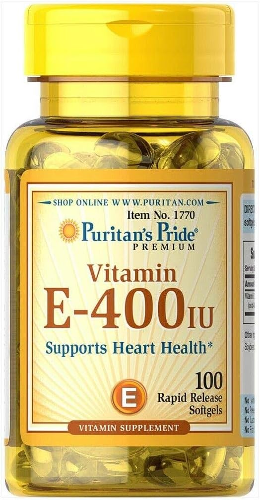 Mândria puritană Vitamina E 400 UI Softgels, 100 Conte