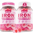 Iron Bisglycinate 26mg Filled Gummies- Gentle Beet Root Iron Gummy plus Vitamin C, Supplement Iron with B12 & Folate for Women & Men, Iron Deficiency, Immune & Energy Support, Sugar-Free, Vegan,120Cts
