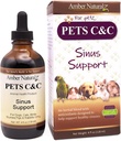 Amber NaturalZ Pet C&C Herbal Supplement for Dogs, Cats, Birds, Guinea Pigs, and Rabbits | Pet Herbal Supplement for Healthy Sinus | 4 Fluid Ounce Glass Bottle |Manufactured in The USA