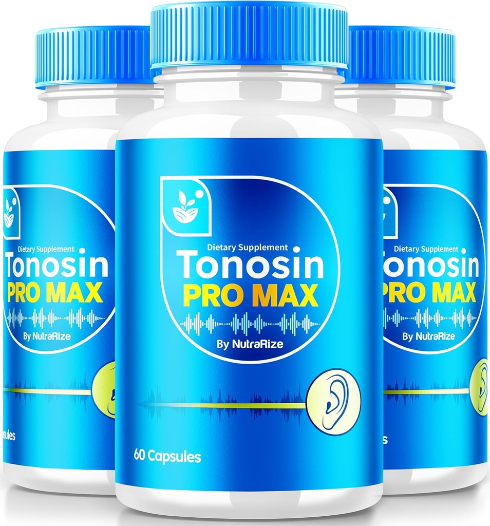 NutraRize (3 Pack) Tonosin Pro Max капсули, Official Ear Health Formula, All-Физически добавка за насърчаване на вътрешното здраве на ушите, Premium Search Support, TonosinProMax Reviews (180 капсули)