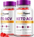 NutraRize (Pack of 2 Rapid Ripped Keto ACV Gummies 1000 MG, All Natural Apple Cider Vinegarmy Pills, ויטמינים חזקים מקסימליים, ביקורות (120 מסטיקים)