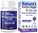 Nature's Perfect Night Bundle | Melatonin 5mg | Kids Melatonin 1mg | 200 Count | 100 Count | Sugar Free | Gluten Free | Non-GMO | Vegan
