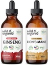 Wild &amp; Organic Ginseng Tincture 4 fl oz &amp; Lion's Mane Tincture 4 fl oz
