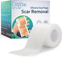 Boysea Silicone Scar Sheets (1.6"×120") 清除Silicone Scar Tape - 切除疤痕的治疗 - 可重复使用的Keloid的刀疤条,C节,烧伤,外科刀疤