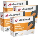 Dealmed sterile flexible Stoffklebebänder – 1x3 Zoll – 100/Box - 4 Boxen - Atmungsaktives First Aid Strip Pack - Soft Stretch Wound Patch für medizinische, Notfallkits & Clinic