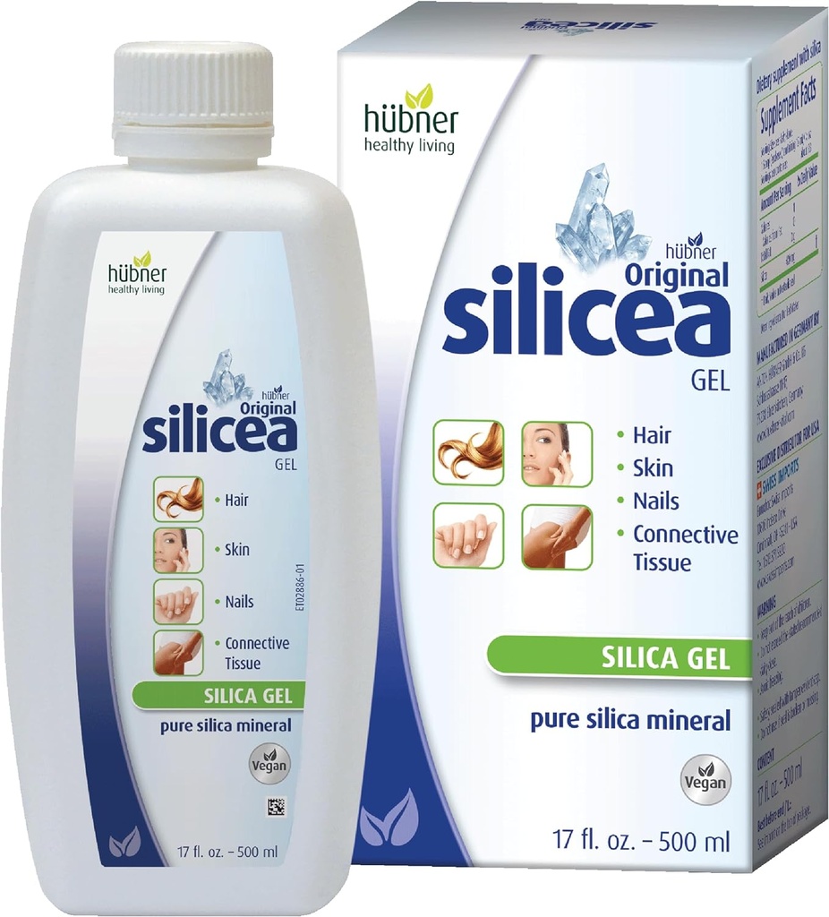Hubner Original Silicea Gel 17 fl oz / 500 ml for Hair, Skin, Nails, and Connective Tissue, Pure Colloidal Silica Gel Formula, No Additives or Conservatives
