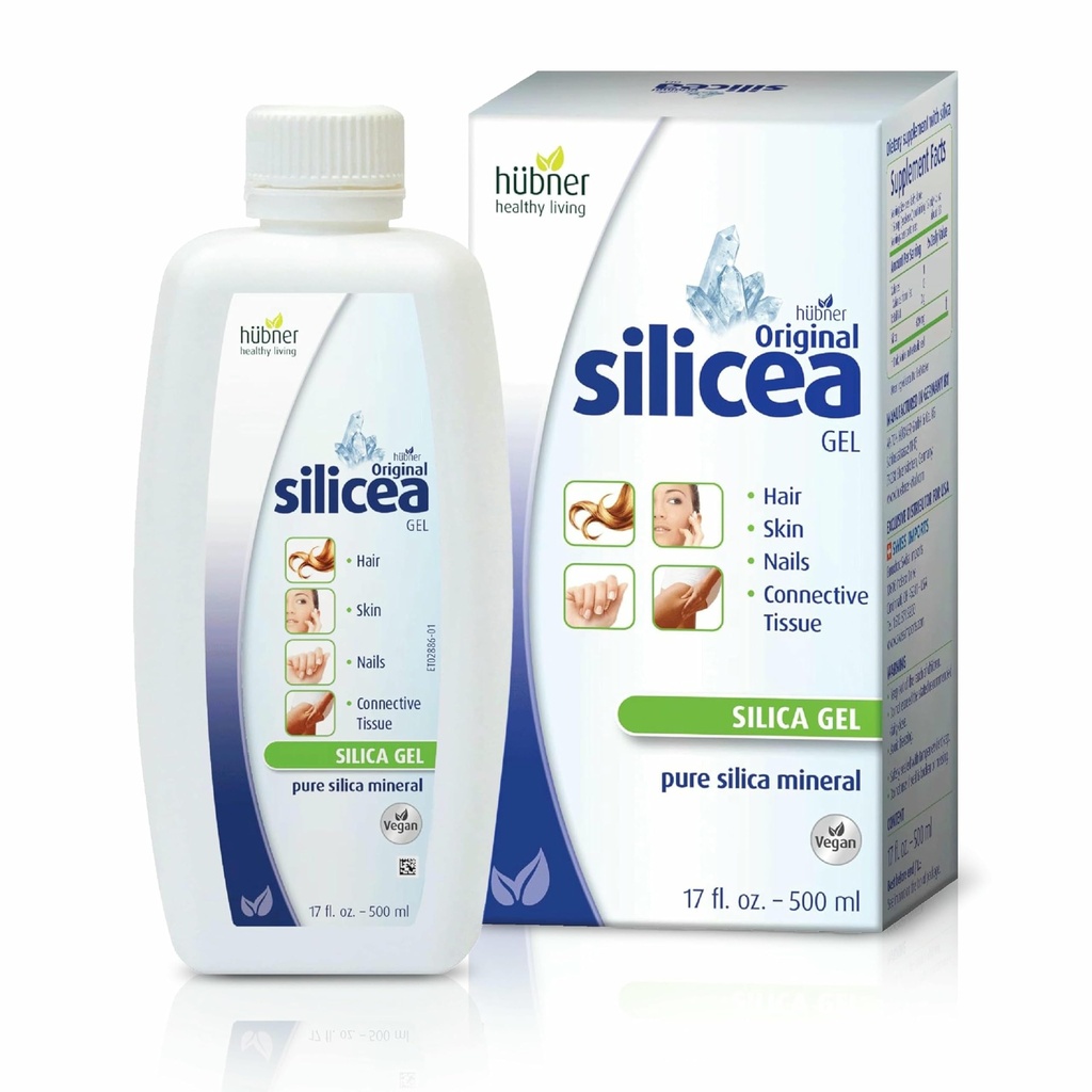 Hubner Original Silicea Gel 17 fl oz / 500 ml for Hair, Skin, Nails, and Connective Tissue, Pure Colloidal Silica Gel Formula, No Additives or Preservatives