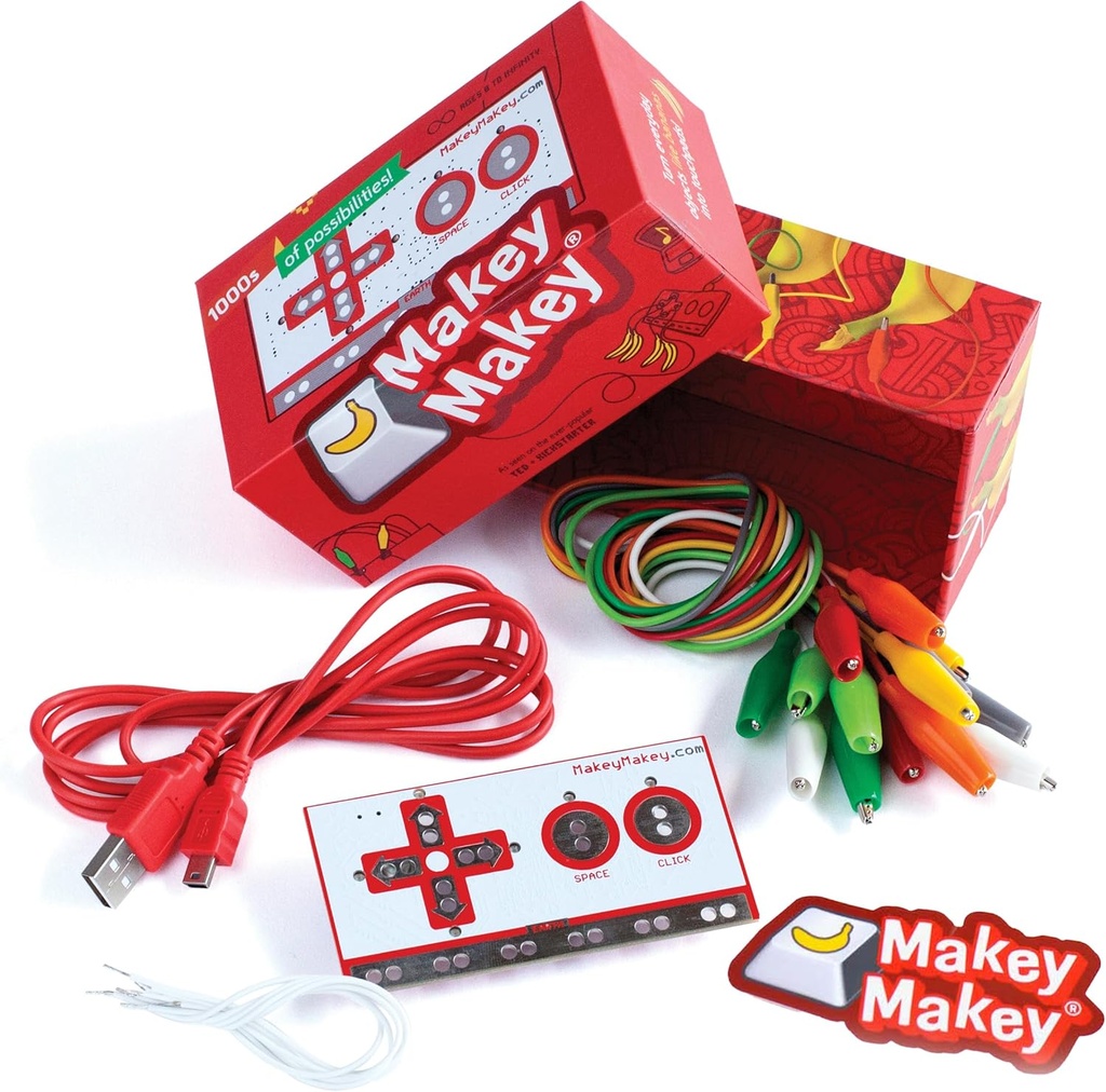 Makey Makey STEM Kit da Joylabz, Kits de Ciências Educacionais, 1000s de Engenharia e Codificação de Computador, Diversão de Aprendizagem Tecnológica Manual, Kits de Engenharia para Crianças, Kits STEM