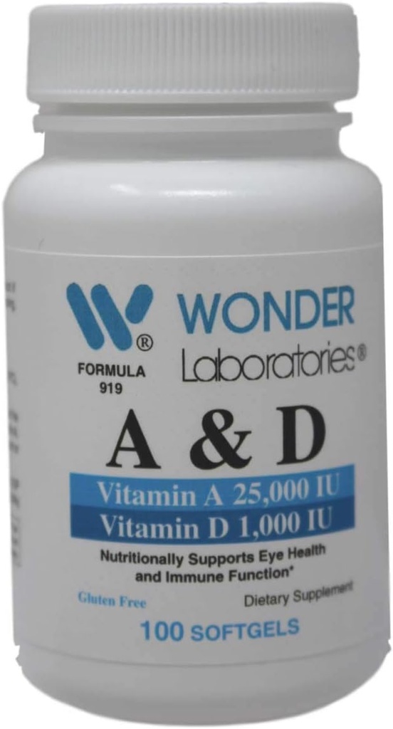 Laboratoarele de minune Vitamina a 25 000 UI din ulei de peşte din ficat de cod + vitamina D3 1000 UI