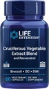 Life Extension Cruciferous Fruit Özü & Resveratrol, Broccoli, Cabbage, resveratrol, Support Cellular Protection, Gluten-Free, Non-GMO, Vegetarian, 60 Capsules