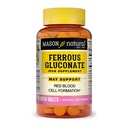 Mason Natural Ferrous Gluconate - Supports Red Blood Cell Formation, Gentle on Stomach Iron Supplement, 100 Tablets