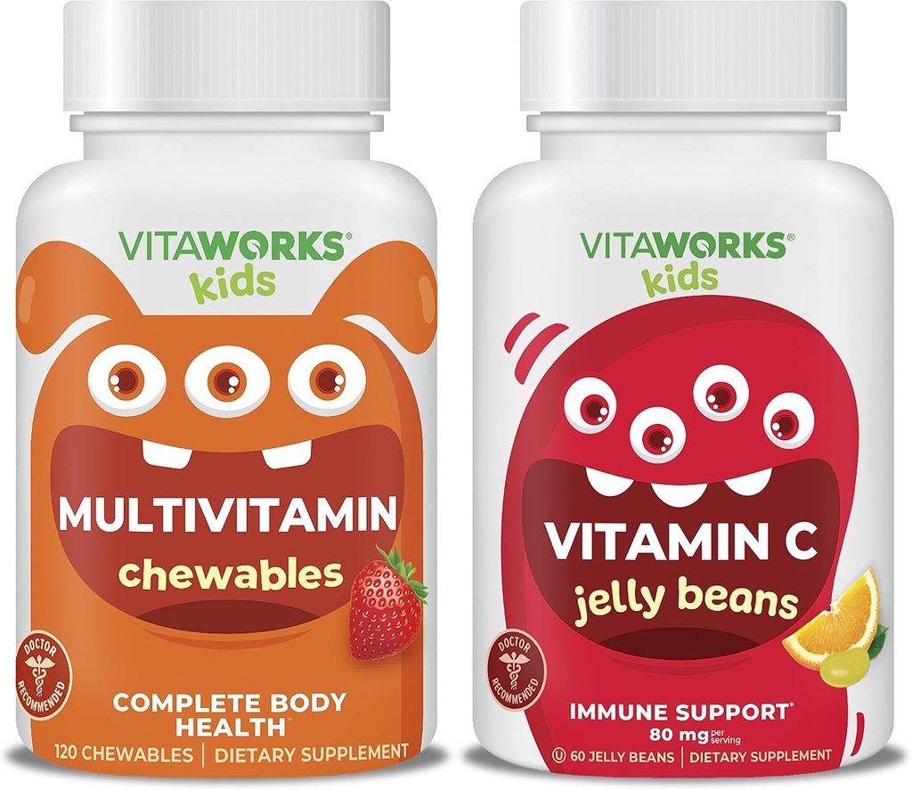 Kinder Multivitamin Chewables + Vitamin C 80mg Jelly Bohnen Bundle