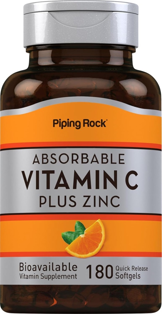 Absorbable Vitamin C Plus Zinc, 180 Quick Release Softgels