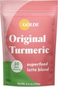 GOLDE - Superfood Latte Blend - Original Turmeric - Planta-baseado w / Coconut, & Ginger - Vegan, Keto, Açúcar-Free - 30 Servings