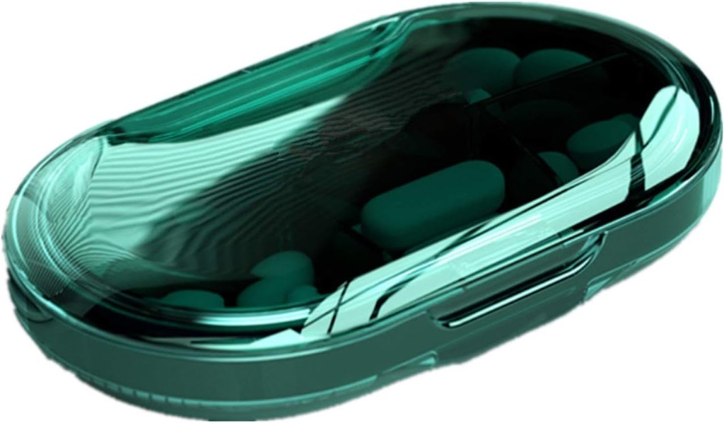 Organizador de comprimidos, Caixa de comprimidos portátil Dispensador de caixa diária de pílulas para medicina Suplemento de vitaminas óleo de peixe para bolsa bolso viagem Home, BPA Livre Tritan Material (verde)