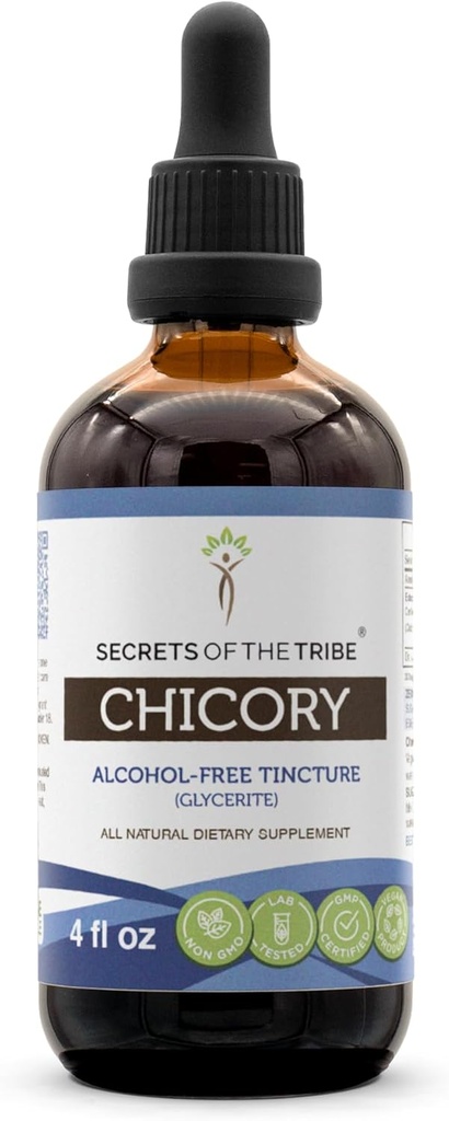 Оригинальное название: The Tribe Chicory Tincture Alcohol-Free Extract, Chicory (Cichorium Intybus) Dried Root Powder (4 Fl Oz)