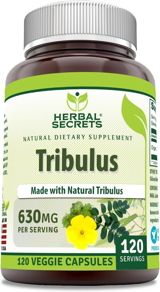 草药秘诀 Tribulus 630 Mg 120 Veggie Capsules Supplement \ \ Non-GMO \ Gluten Free }美国制造。