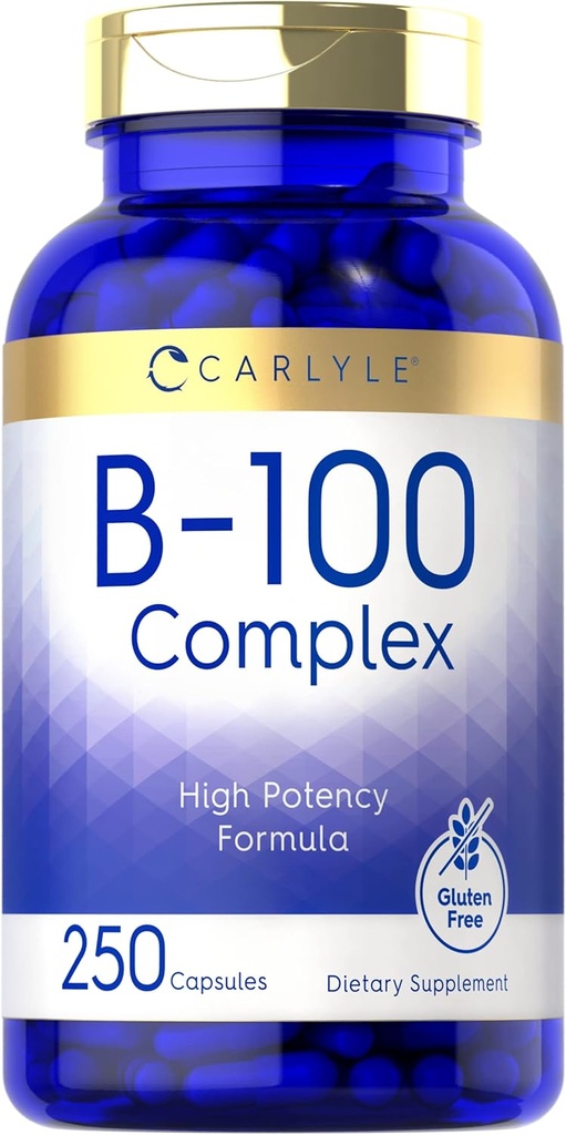 Carlyle B-100 Complex Vitamin - 250 Capsules - Non-GMO, Gluten Free supplement