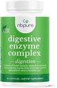 Nbpure Vegan Digestive Enzyme Complex – 여성 및 남성을위한 매일 Bloating, 가스 및 식품 소화 지원 – 12 Enzymes & 3 Herbs – Lactase, Protease, Lipase, Ginger, Cinnamon, Peppermint + More