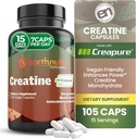 The EarthNutri Creatine Monohydrate Capsules - Micronitzat per a Millor Absions - Suport als Musclener, Fortalesa i Revery - 105 Capules (5000; per Serving, 7 Capules)
