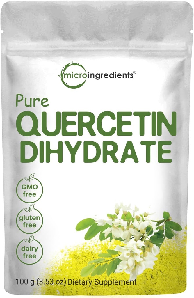אבקת Quercetin Dihydrate, Quercetin 500 מ"ג Per המשרת, 100 גרמים, רוב bioavailable כיתה ו Filler חינם, Powerful Antioxidant תומך אנרגיה, Immune System, No GMOs ו טבעוני טבעוני טבעוני טבעוני