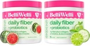 Belli Welli Daily Fiber Supplement Bundle - Cucumber Lime Mint & 西瓜 - 配有Collagen, Probiotics & Electrolytes - 刷新健康火焰, 32 总服务