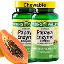 Spring Valley Papaya Enzyme Chewable - 360 Vegan Tablets, Bromelain New Formula Digestive Aid