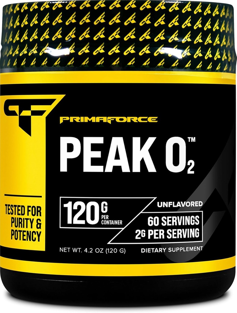 PrimaForce Peak O2 Treening Supplement, 120 Grams - Proprietary Blend, Non-GMO, Vegan ja Gluteenivaba