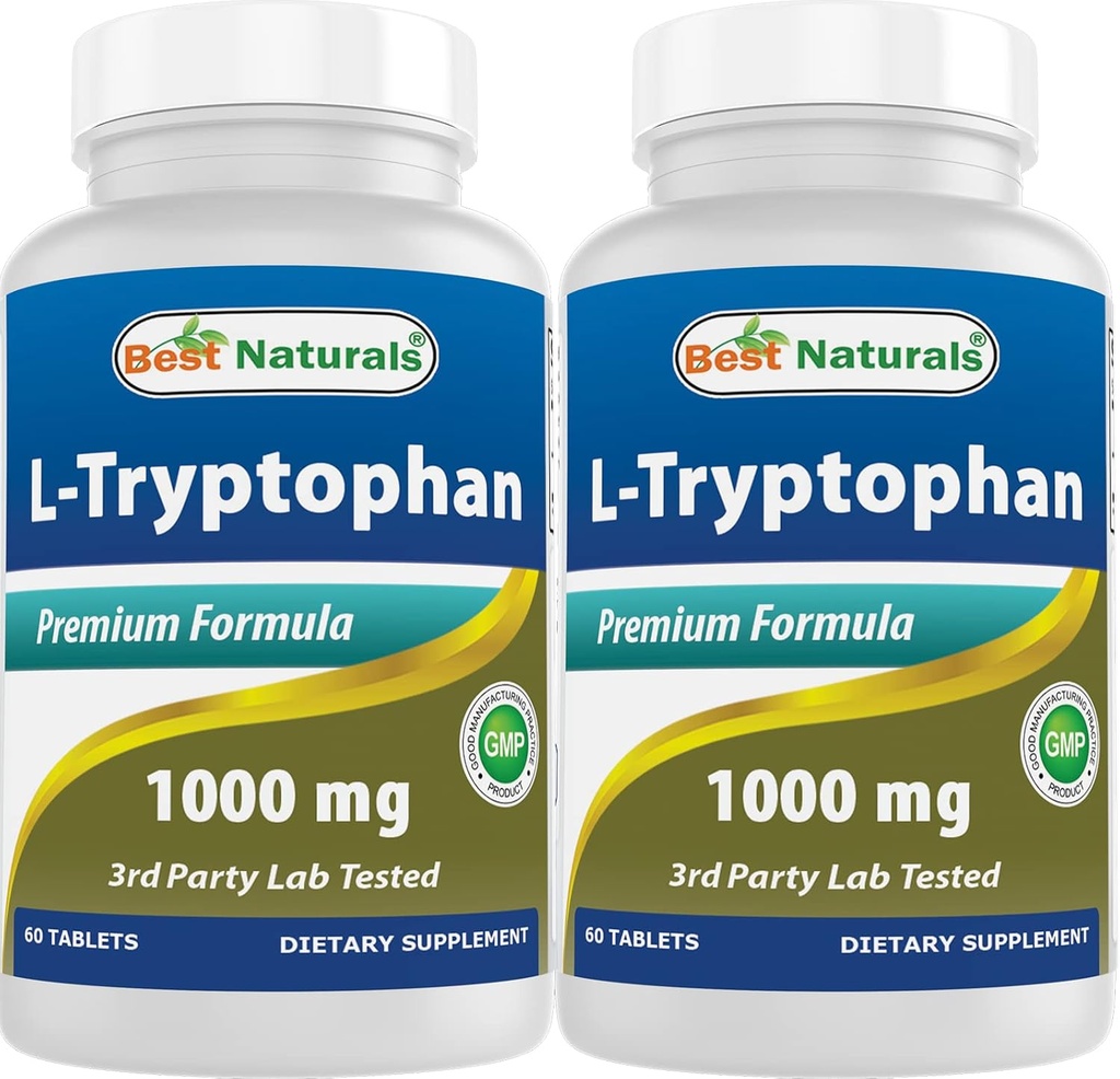 Terbaik: L- Tryptophan 1000 mg 60 Tablet (60 Cacah (Paket 2)))