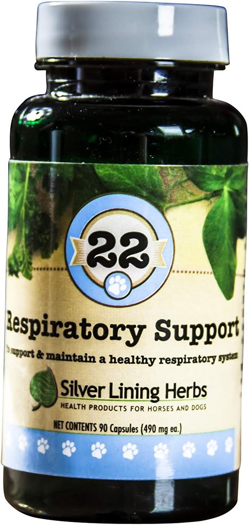 Silver Lining Herbs 22 Respiratory Support Canine - 지원 및 개의 폐 기능 및 건강한 호흡 시스템 유지 - 자연 허브로 만든 Canine Support Supplement - 90 캡슐