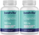 BestVITE Kazaklar Citicoline 500mg (120 Vegetarian Capsules) (60x2) - Klinik Studied Premium Choline Nootropic - No Stearates - Vegan - Gluten Pulsuz - Memory və Focus üçün beyin dəstəyi