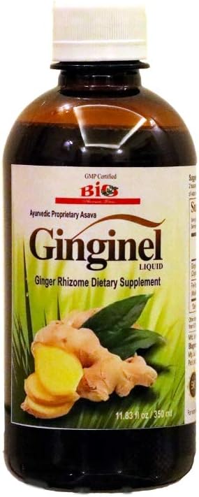 Ginginel Liquid, Ginger Supplement, Fermented Liquid Extract - 11,83 fl oz, Främjar Digestion, minskar Toxin Ackumulation i kropp och gemensamma, Vegan