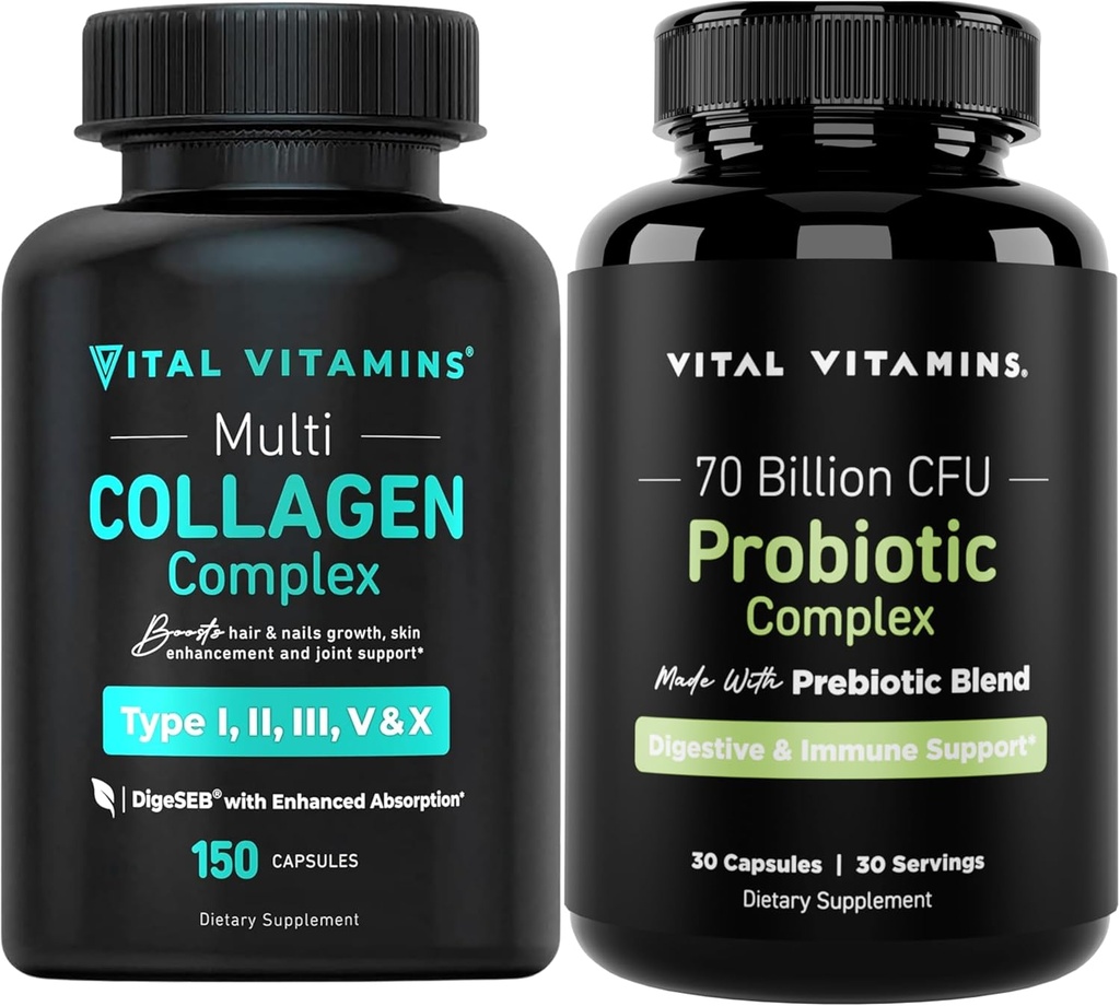 Vital Vitamins Multi Collagen Capsules + Probiotic Complex