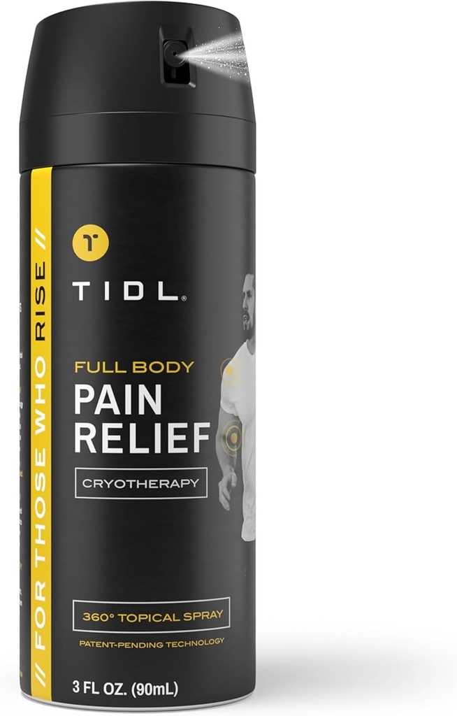 TIDL Cryoterapiya Ağrı Yardım Sprey, 3 Oz, Targeted Boyun Ağrısı, Birləşmiş və Kas Ağrısı, Organic, Bitki-based Menthol, Arthritis üçün Instant Soyutma, Geri & Diz Ağrısı
