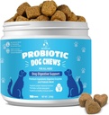 Naturlig Probiotiske Digestive Supplement for hunder - Probiotisk Chewable med prebiotika og enzymer støtter gut helse, diarré og dialyse, Forbedre immunsystemet Allergy Itch hud